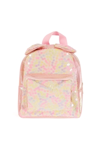 S28-1-2-AWG2412-PINK - CUTE BOW GLITTER KIDS BACKPACK-PINK/1PC