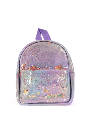 S28-1-2-AWG2415-PURPLE - KIDS GLITTER BACKPACK-PURPLE/1PC