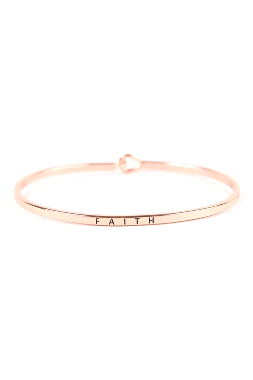 S22-10-3-B4121RG - FAITH HINGE CUFF BRACELET ROSE GOLD/6PCS