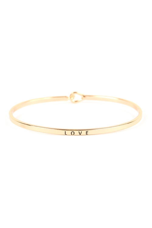 S22-11-1-B4123GD - LOVE HINGE CUFF BRACELET GOLD/6PCS