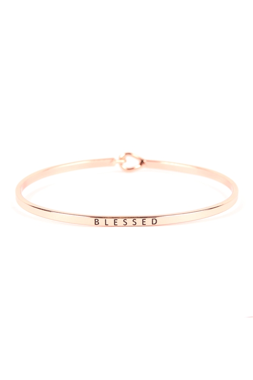 S22-13-4-B4124RG - BLESSED HINGE CUFF BRACELET - ROSE GOLD/6PCS