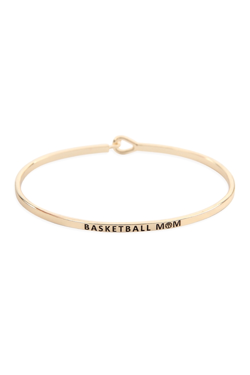 S22-13-3-B4482GD - BASKETBALL MOM FASHION BANGLE GOLD/1PC