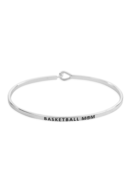 S22-13-3-B4482RH - BASKETBALL MOM FASHION BANGLE SILVER/1PC