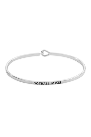 A2-2-3-B4483RH - FOOTBALL MOM FASHION BANGLE  SILVER/1PC