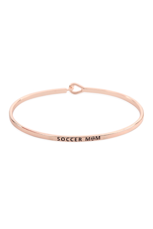 S22-13-4-B4484RG - SOCCER MOM FASHION BANGLE - ROSE GOLD/1PC