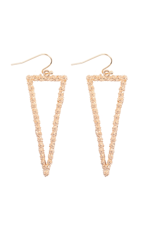 A1-1-1-B8E2726GD - 2" METAL TRIANGLE EARRINGS-GOLD/1PC