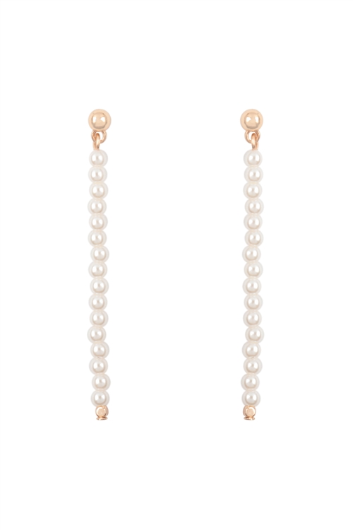 S4-5-2-B8E2886CRM - 2.25" DROP PEARL POST EARRINGS-CREAM/1PC