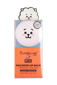 S20-3-4-BMLB7018 - TCS BT21 MACARON LIP BALM RJ W/ VITAMIN E PLUS SHEA BUTTER - MANGO/1PC