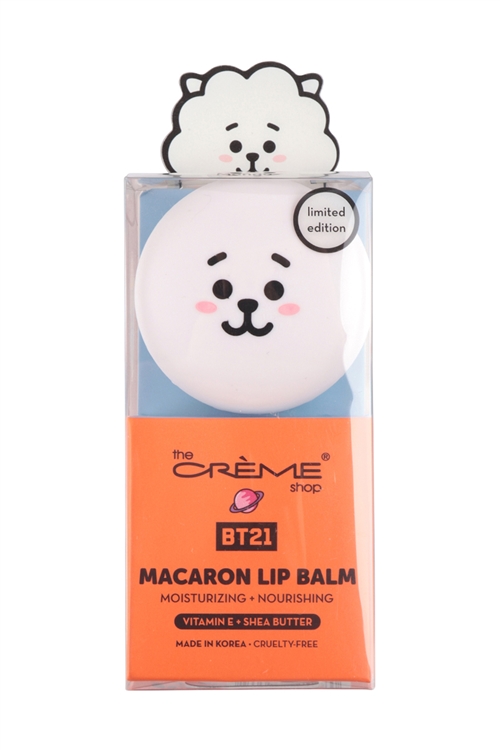 S20-3-4-BMLB7018 - TCS BT21 MACARON LIP BALM RJ W/ VITAMIN E PLUS SHEA BUTTER - MANGO/1PC