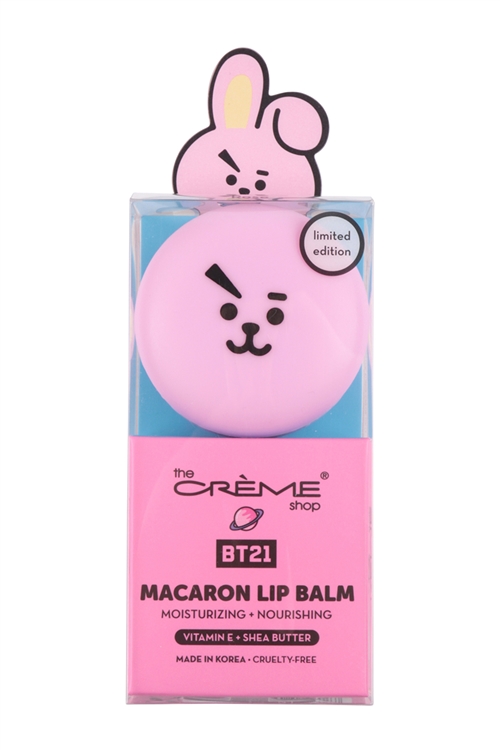 S18-6-3-BMLB7022 - TCS BT21 MACARON LIP BALM W/ VITAMIN E PLUS SHEA BUTTER -  COOKY ROSE MACARON/1PC