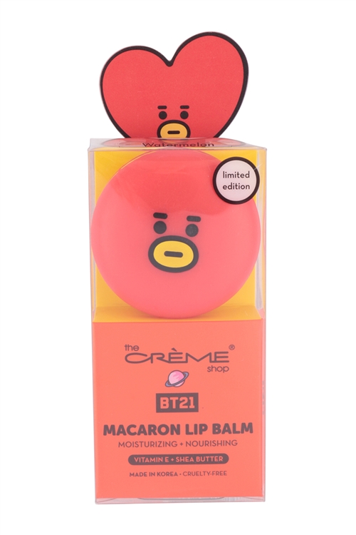 S20-3-4-BMLB7024 - TCS BT21 MACARON LIP BALM W/ VITAMIN E PLUS SHEA BUTTER -  TATA WATERMELON/1PC