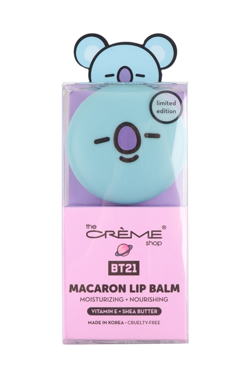 S18-6-3-BMLB7026 - TCS BT21 MACARON LIP BALM W/ VITAMIN E PLUS SHEA BUTTER - KOYA ACAI BERRY/1PC