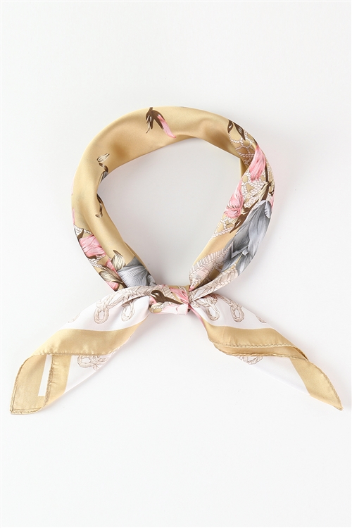 S30-1-1-BS0056 - FLORAL PRINT BANDANA-TAUPE/6PCS