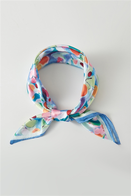 S30-1-1-BS0060 - FLORAL PRINT BANDANA-BLUE/6PCS