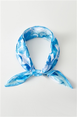 S30-1-1-BS0061 - FLORAL PRINT BANDANA-BLUE/6PCS