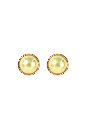 A1-1-5-C1E2247TENNIS - TENNIS BALL SHAPED PEARL POST  EARRINGS/1PC