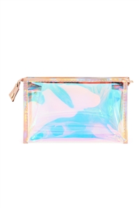 S28-7-2-CB5312 - IRIDESCENT HOLOGRAHIC COSMETIC POUCH-MULTICOLOR/1PC