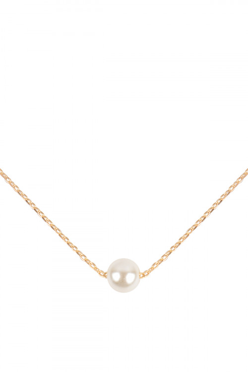 SA4-1-4-CBPN1558GCM - PEARL BRIDESMAID CHARM NECKLACE - GOLD CREAM/6PCS