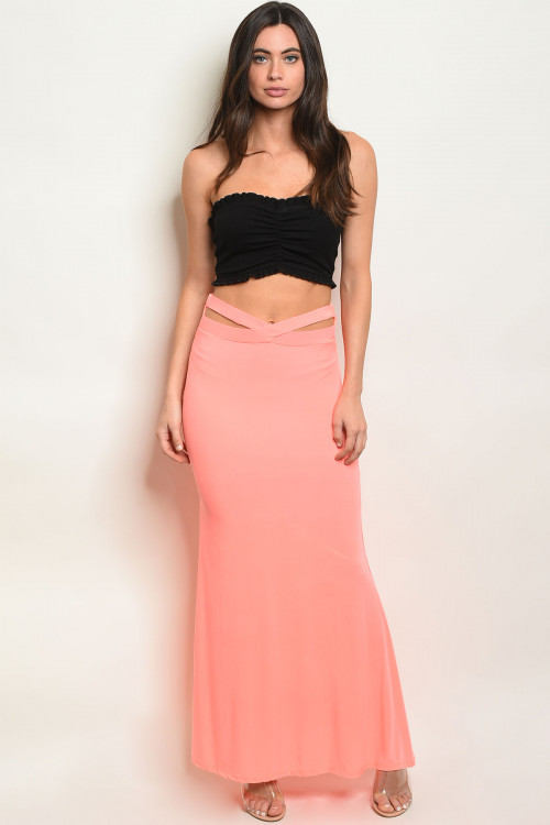 C72-A-2-S5268 NEON CORAL SKIRT 2-2-2
