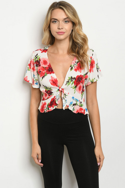 C1-A-T6013 OFF WHITE FLORAL TOP 1-2-2