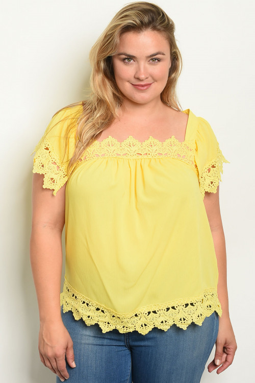 S20-11-2-T58584X YELLOW PLUS SIZE TOP 2-3-3