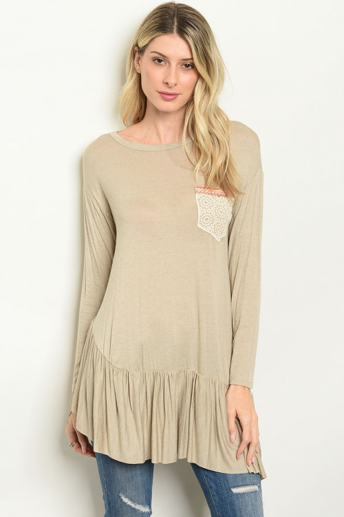 C98-A-2-T7383 TAUPE TOP 2-2-2