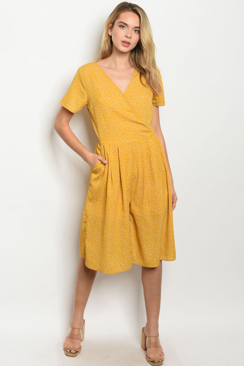 S14-4-3-J3446 MUSTARD WITH DOTS JUMPSUIT 2-2-2