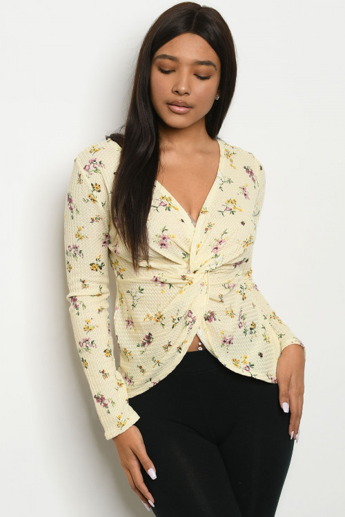 C92-A-2-T90203 CREAM WITH FLOWER PRINT TOP 3-2-1