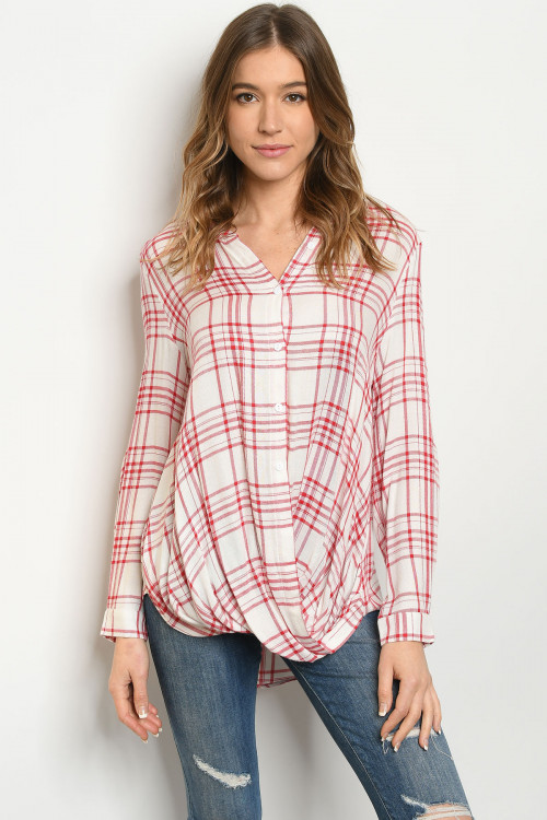 S18-4-3-T180822 RED CHECKERED TOP 3-3