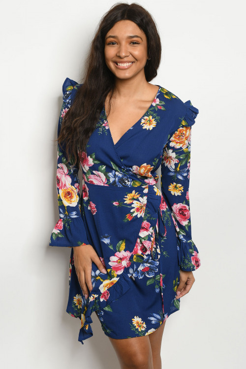 S16-9-4-D354 NAVY FLORAL DRESS 2-2-2-1