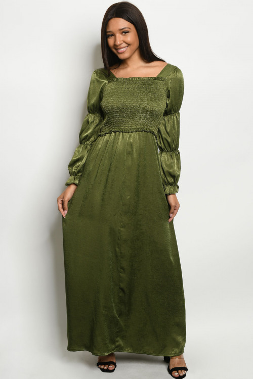 S18-10-2-D1284 OLIVE DRESS 1-2-2