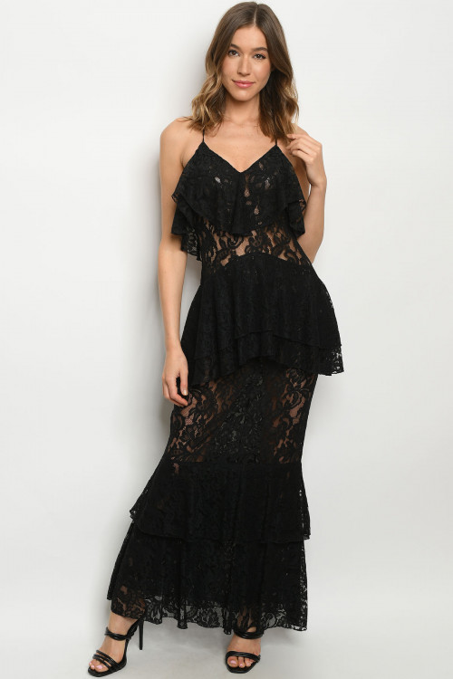 S11-19-1-MD1412 BLACK MAXI DRESS 3-2-1