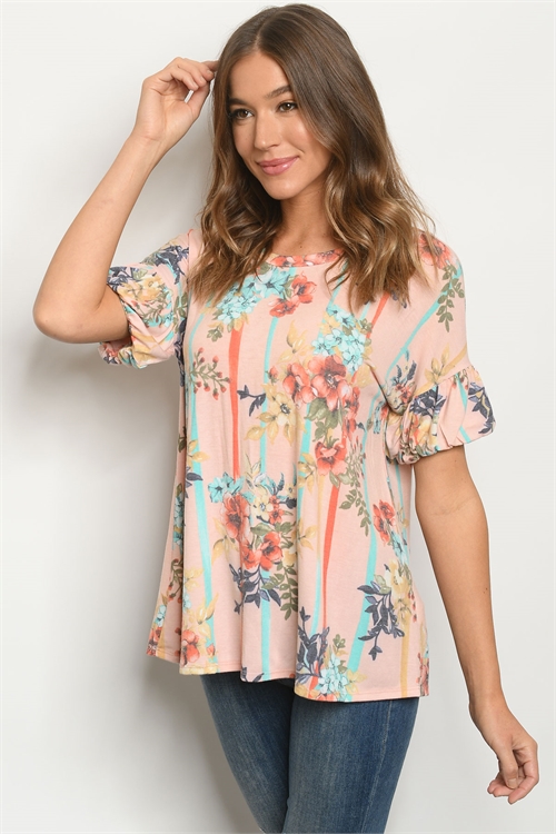 C54-B-1-T26369 BLUSH FLORAL TOP 2-2-2