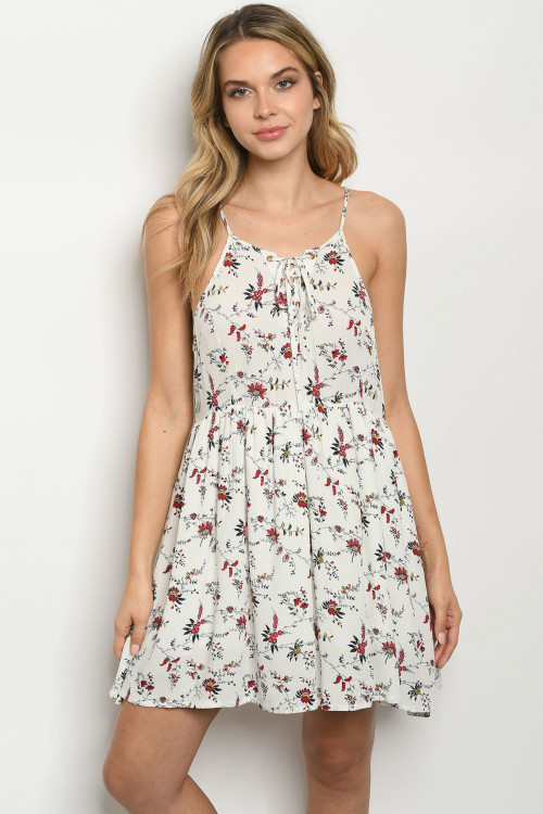 S13-9-1-D9028 OFF WHITE FLORAL DRESS 2-2-2