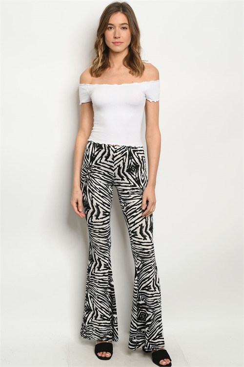 C12-A-1-P7795 BLACK WHITE PANTS 3-2-1