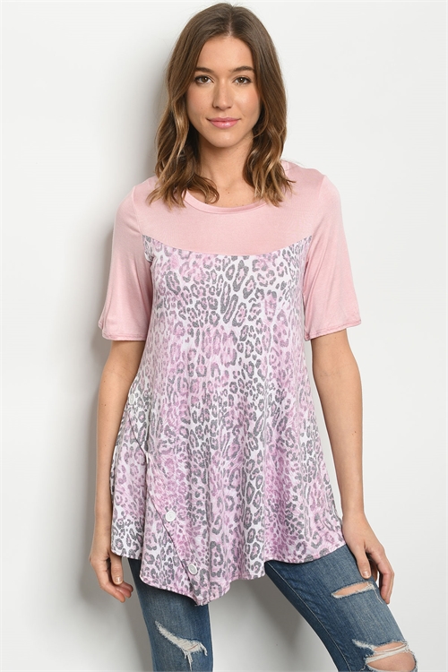 C31-B-1-T5157S PINK ANIMAL PRINT TOP 2-2-2