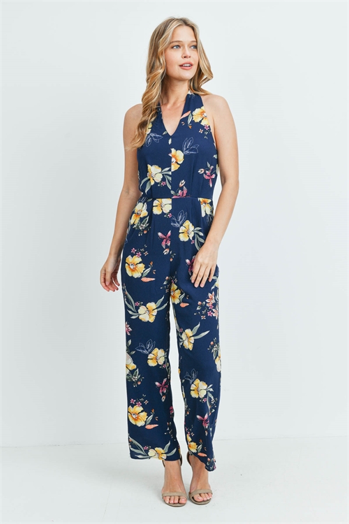 S7-2-1-J59765 NAVY FLORAL JUMPSUIT 2-2-2 (NOW $3.00 ONLY!)