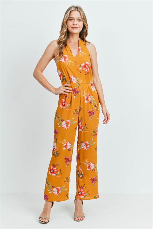 S7-2-1-J59765 MUSTARD FLORAL JUMPSUIT 2-2-2 (NOW $3.00 ONLY!)