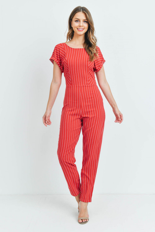 S8-7-3-J53801 RED STRIPES JUMPSUIT 2-2-2