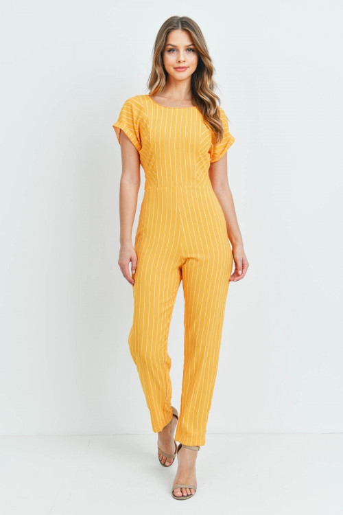 S15-9-2-J53801 YELLOW STRIPES JUMPSUIT 1-3-4