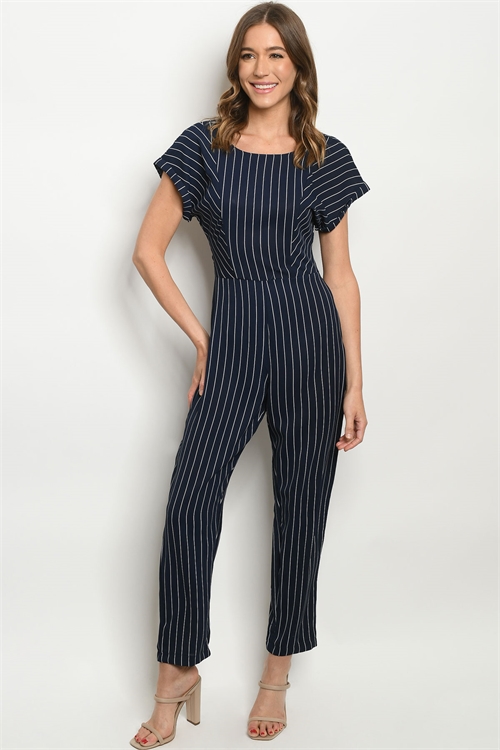 S6-9-2-J53801 NAVY STRIPES JUMPSUIT 2-2-2