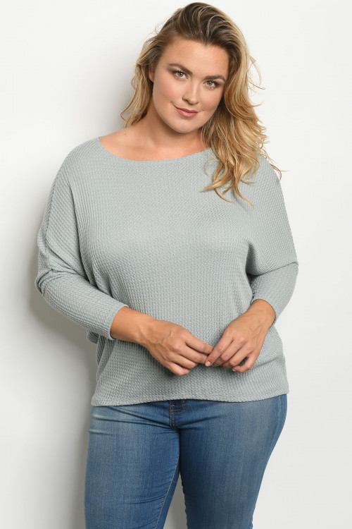 C75-A-1-T1973X SAGE PLUS SIZE TOP 2-2-2