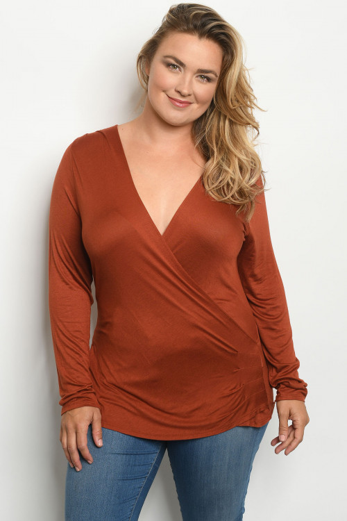 S18-12-1-T3263X RUST PLUS SIZE TOP 2-2-2