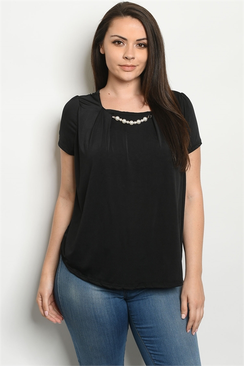 C21-B-2-T1655X BLACK PLUS SIZE TOP 2-2-2