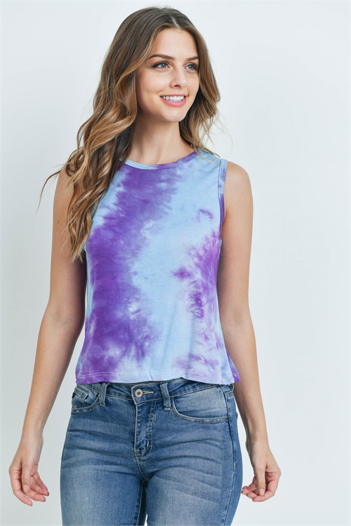 S9-8-1-T5517 PURPLE TIE DYE TOP 2-2-2