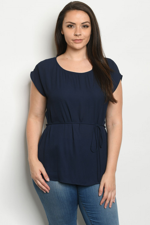 C11-A-1-T7134X NAVY PLUS SIZE TOP 1-3