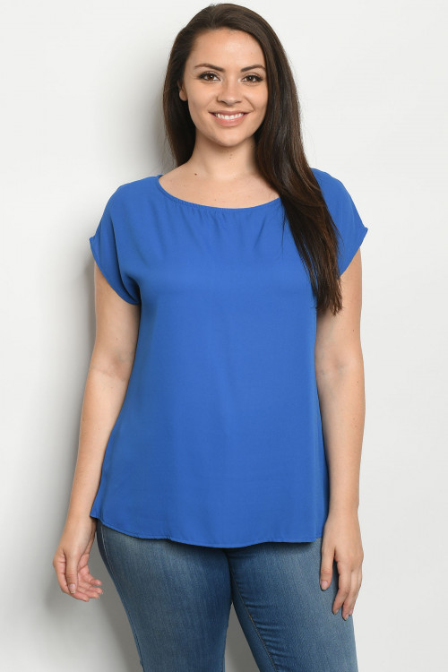 C4-A-1-T7434XA BLUE PLUS SIZE TOP 1-3-3