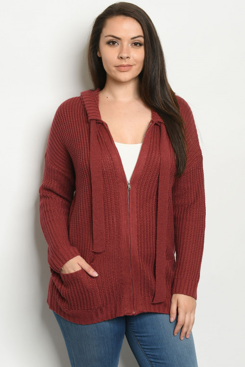 S19-12-2-S1282X BURGUNDY PLUS SIZE SWEATER 4-3