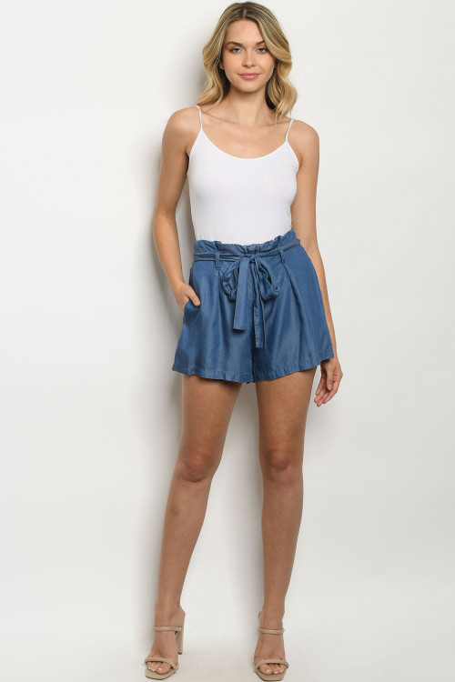 S23-10-1-S16947 BLUE DENIM SHORTS 3-2-1