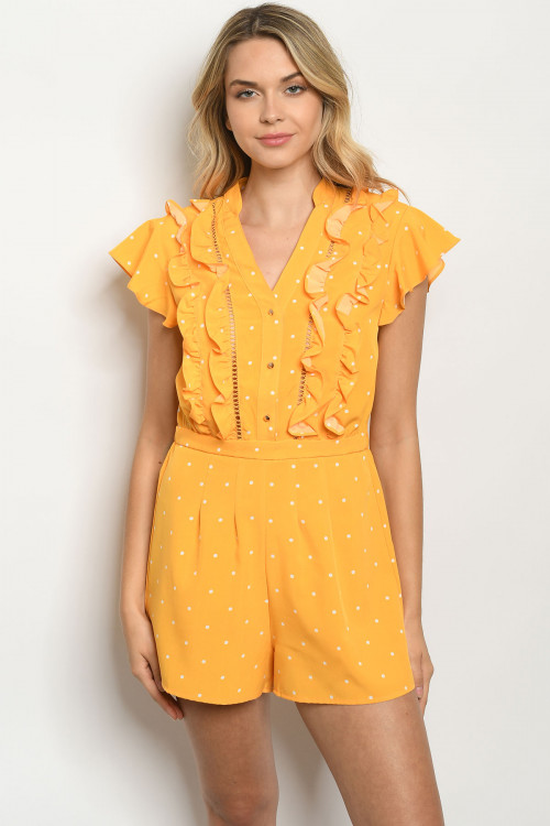 S18-4-1-R81998 YELLOW WITH DOTS ROMPER 2-2-2